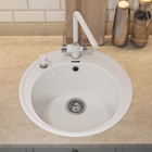 Кухонная мойка кварцевая Uperwood Quartz UPD-01, круглая, цвет 01 белая - Фото 2
