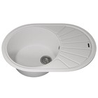Кухонная мойка кварцевая Uperwood Quartz UPD-02, овальная, цвет 01 белая - Фото 4