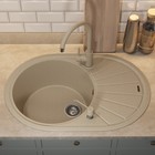 Кухонная мойка кварцевая Uperwood Quartz UPD-02, овальная, цвет 02 бежевая - Фото 2