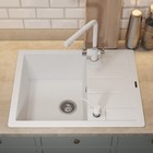 Кухонная мойка кварцевая Uperwood Quartz UPD-03, прямоугольная, цвет 01 белая - фото 14438443