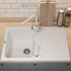 Кухонная мойка кварцевая Uperwood Quartz UPD-04, прямоугольная, цвет 01 белая - фото 14438463