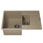 Кухонная мойка кварцевая Uperwood Quartz UPD-05, прямоугольная двухсекционная, цвет 02 беж - Фото 4