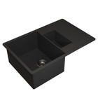 Кухонная мойка кварцевая Uperwood Quartz UPD-05, прямоугольная двухсекционная, цвет 04 чер - Фото 3