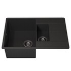 Кухонная мойка кварцевая Uperwood Quartz UPD-05, прямоугольная двухсекционная, цвет 04 чер - Фото 4