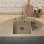 Кухонная мойка кварцевая Uperwood Quartz UPd=06, угловая двухсекционная, цвет 02 бежевая - Фото 2