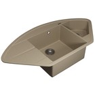 Кухонная мойка кварцевая Uperwood Quartz UPd=06, угловая двухсекционная, цвет 02 бежевая - Фото 3