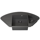 Кухонная мойка кварцевая Uperwood Quartz UPD-06, угловая двухсекционная, цвет 03 серая - Фото 4
