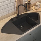 Кухонная мойка кварцевая Uperwood Quartz UPD-06, угловая двухсекционная, цвет 04 черная 10667015
