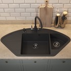 Кухонная мойка кварцевая Uperwood Quartz UPD-06, угловая двухсекционная, цвет 04 черная - Фото 2