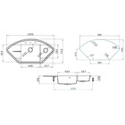 Кухонная мойка кварцевая Uperwood Quartz UPD-06, угловая двухсекционная, цвет 04 черная - Фото 5