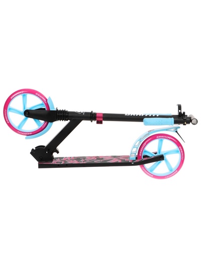 Самокат городской GRAFFITI Lux 200, складной, колёса PU 200 мм, амортизатор передний, ABEC 11 Carbon, цвет чёрный