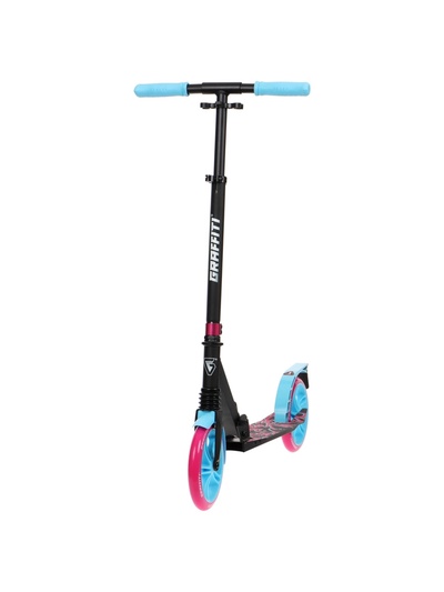 Самокат городской GRAFFITI Lux 200, складной, колёса PU 200 мм, амортизатор передний, ABEC 11 Carbon, цвет чёрный