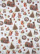 Бумага упаковочная новогодняя «Паровоз подарков», белый крафт, 1 лист, 80 г/м², 72×100 см - Фото 2