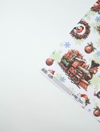 Бумага упаковочная новогодняя «Паровоз подарков», белый крафт, 1 лист, 80 г/м², 72×100 см - Фото 4