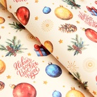 Бумага упаковочная «Новый год время чудес», белый крафт, 1 лист, 80 г/м², 70×100 см - Фото 2