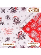 Бумага упаковочная новогодняя «С Новым годом», глянцевая, двусторонняя, 80 г/м², 70×100 см - Фото 1