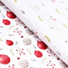 Бумага упаковочная новогодняя «Красные шарики», глянец, двусторонняя, 80 г/м², 70×100 см - Фото 3