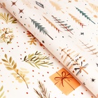 Бумага упаковочная новогодняя «Подарок», глянец, двусторонняя, 80 г/м², 70×100 см - Фото 3