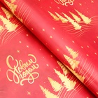 Бумага упаковочная новогодняя «С Новым годом», глянец, двусторонняя, 80 г/м², 50×70 см - Фото 2