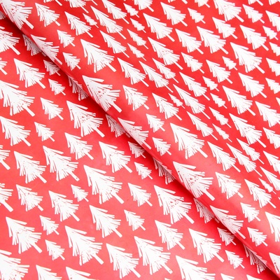 Бумага упаковочная новогодняя «Белый медвежонок», глянцевая, двусторонняя, 80 г/м², 50×70 см