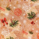 Бумага упаковочная новогодняя «Почта», глянец, двусторонняя, 80 г/м², 50×70 см - Фото 5