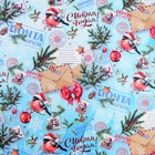 Бумага упаковочная новогодняя «Снегирь на письме», белый крафт, 80 г/м², 50×70 см - Фото 3