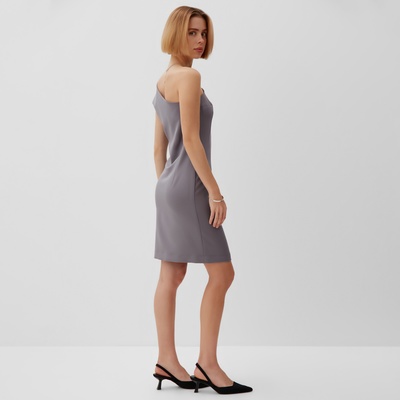 Платье женское на одно плечо MINAKU: Casual Collection цвет серый, р-р 42