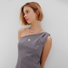 Платье женское на одно плечо MINAKU: Casual Collection цвет серый, р-р 48 10217356 - фото 12754095
