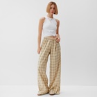 Брюки женские MINAKU: Casual Collection, цвет бежевый клетка, размер 48 - Фото 2