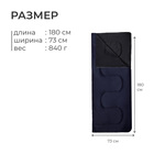 Спальный мешок «СО150» эконом, одеяло, 180×73 см, от +10 до +25, синий - Фото 3