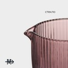 Кувшин для воды Magistro «Грани», 1 л, 13×18.5 см, стекло, розовый - Фото 2
