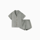 Костюм детский (рубашка и шорты) Крошка Я Linen, р. 86-92, серый - фото 307217608