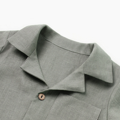 Костюм детский (рубашка, шорты) «Крошка Я» Linen, рост 86-92 см, серый