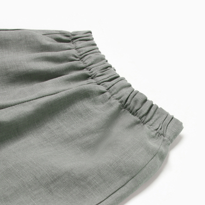 Костюм детский (рубашка, шорты) «Крошка Я» Linen, рост 86-92 см, серый