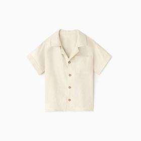 Рубашка для мальчика Крошка Я Linen, р. 86-92, молочный