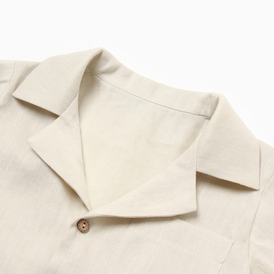 Рубашка для мальчика «Крошка Я» Linen, рост 86-92, молочная