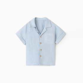 Рубашка для мальчика Крошка Я Linen, р. 86-92, голубой