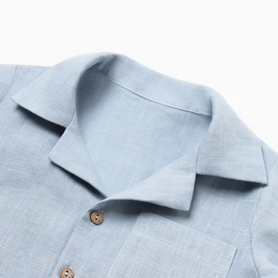 Рубашка для мальчика «Крошка Я» Linen, рост 86-92, голуба