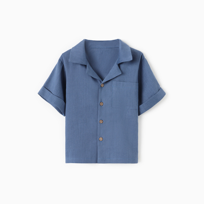 Рубашка для мальчика Крошка Я Linen, р. 86-92, синий