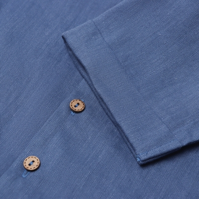 Рубашка для мальчика «Крошка Я» Linen, рост 86-92, синяя