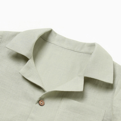Костюм детский (рубашка, шорты) «Крошка Я» Linen, рост 92-98 см, зелёный