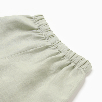 Костюм детский (рубашка, шорты) «Крошка Я» Linen, рост 92-98 см, зелёный