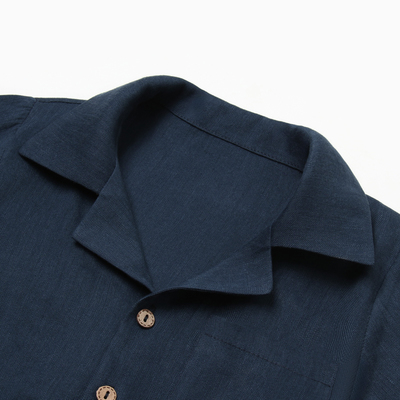 Костюм детский (рубашка, шорты) «Крошка Я» Linen, рост 92-98, синий