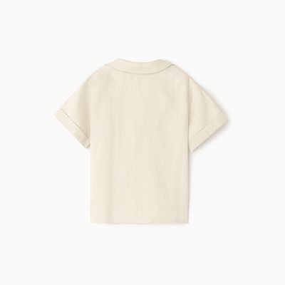 Рубашка для мальчика «Крошка Я» Linen, рост 92-98 см, молочная