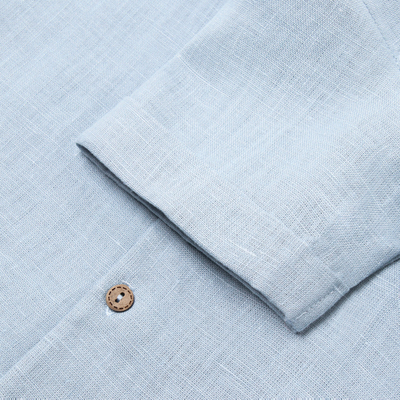 Рубашка для мальчика «Крошка Я» Linen, рост 92-98 см, голубая