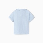 Рубашка для мальчика Крошка Я Linen, р. 92-98, голубой - Фото 4