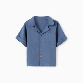 Рубашка для мальчика Крошка Я Linen, р. 92-98, синий