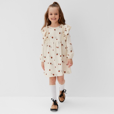 Платье для девочки KAFTAN: Oranges, бежевое, рост 86-92 см