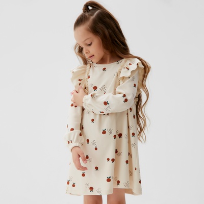 Платье для девочки KAFTAN: Oranges, бежевое, рост 86-92 см
