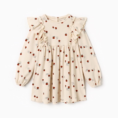 Платье для девочки KAFTAN: Oranges, бежевое, рост 86-92 см